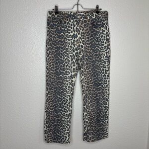 Oat New York Leopard Print Straight Leg Jeans